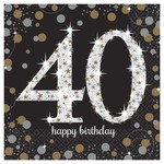 Amscan Sparkling Celebration 40th Lun. Napkins - 16ct.