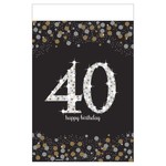 Amscan Sparkling Celebration 40th Tablecover - 54" x 102"