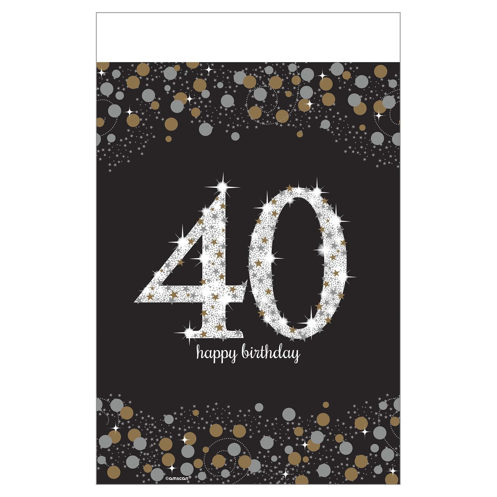 Amscan Sparkling Celebration 40th Tablecover - 54" x 102"