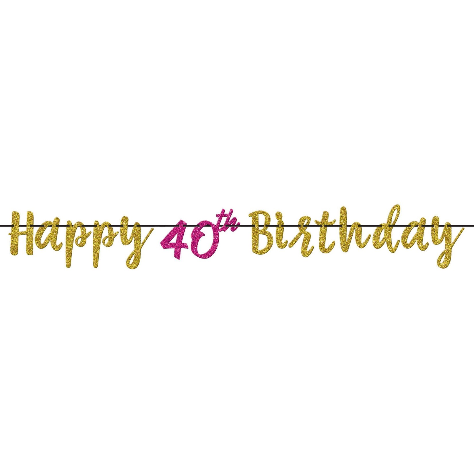 Amscan Pink & Gold 40th Birthday Banner - 12ft.