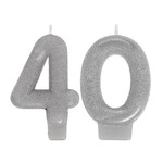 Amscan Silver Glitter 40 Birthday Candles