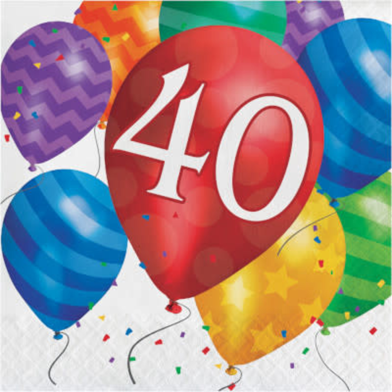 Creative Converting Balloon Blast 40th Birthday Lunch Napkins - 16ct.