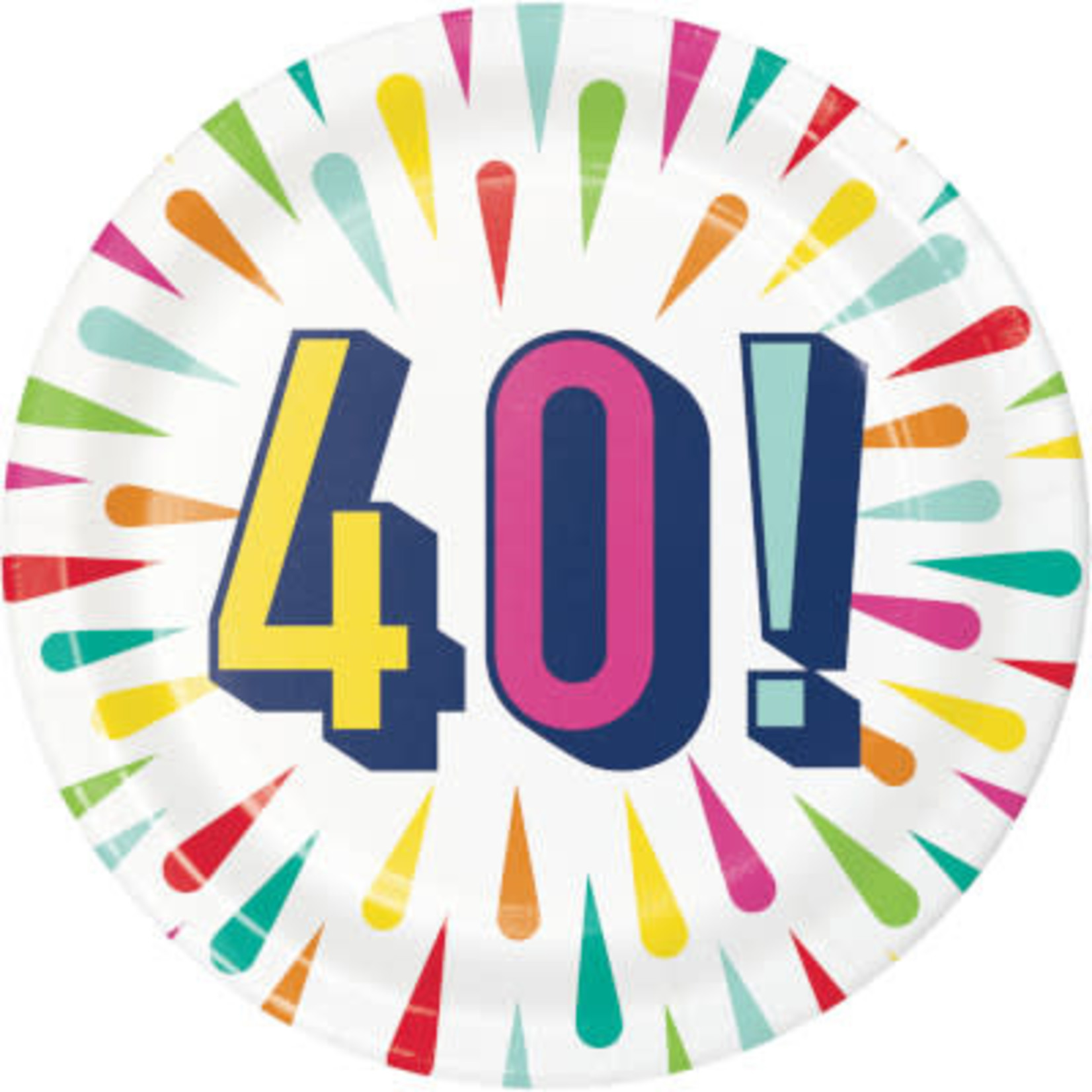Creative Converting 7" 40th Birthday Burst Plates - 8ct.