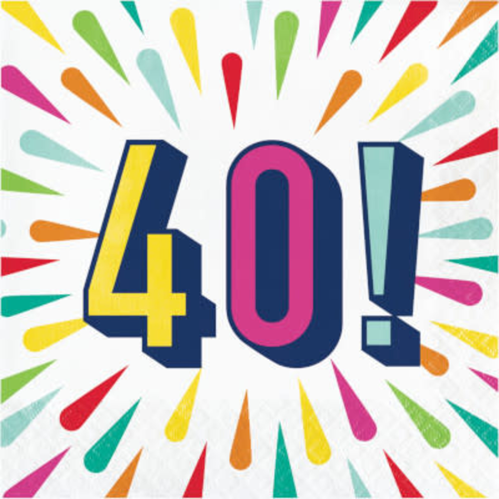 Creative Converting Birthday Burst 40th Lunch Napkins - 16ct.