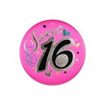 Beistle Sweet 16 Pink Satin Button - 1ct.