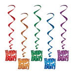 Beistle Happy Birthday Whirls - 5ct.