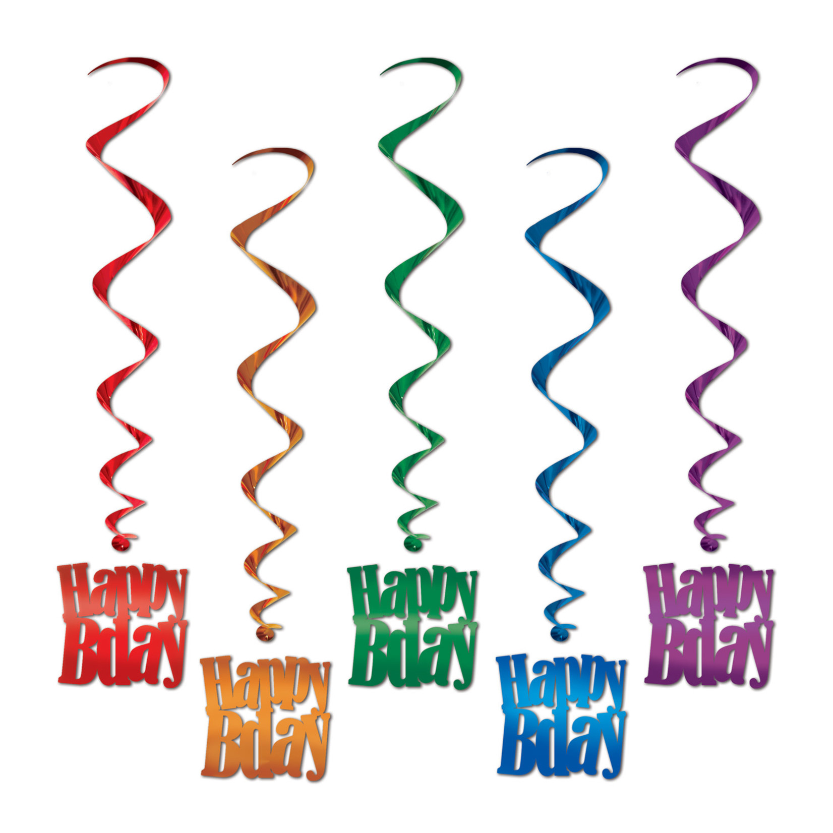 Beistle 33" Happy Birthday Hanging Whirls - 5ct.