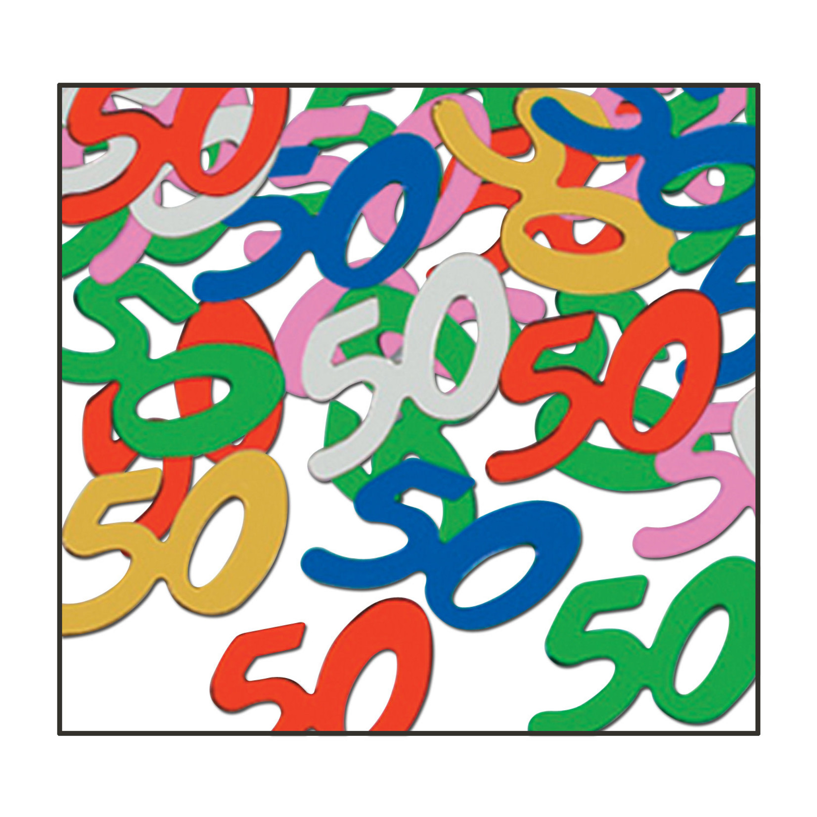 Beistle 50th Birthday Multi-Color Confetti - .5oz