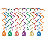 Beistle 50th Birthday Hanging Whirls - 12ct.