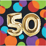 Party Creations 50th Balloon Birthday Bev Napkin