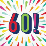Creative Converting Birthday Burst 60th Lun. Napkins - 16ct.