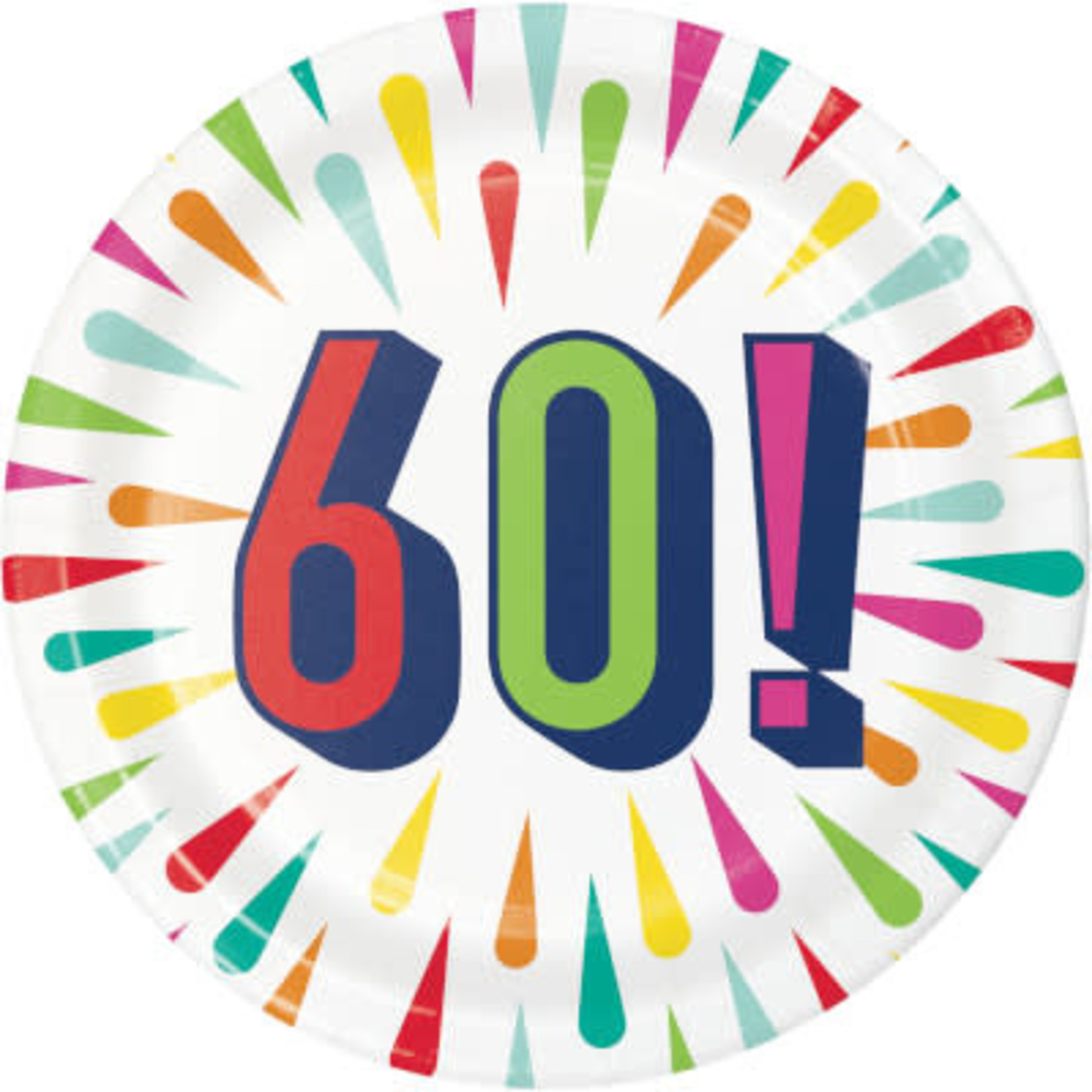 Creative Converting 7" 60th Birthday Burst Plates - 8ct.