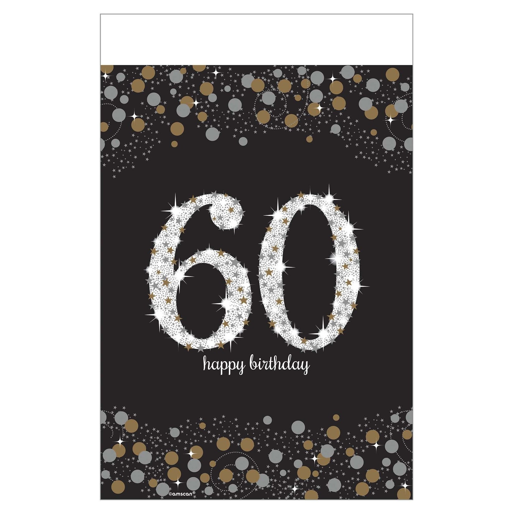 Amscan Sparkling Celebration 60th Tablecover - 54" x 102"