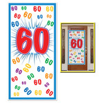 Beistle 60th Birthday Multi-Color Door Cover