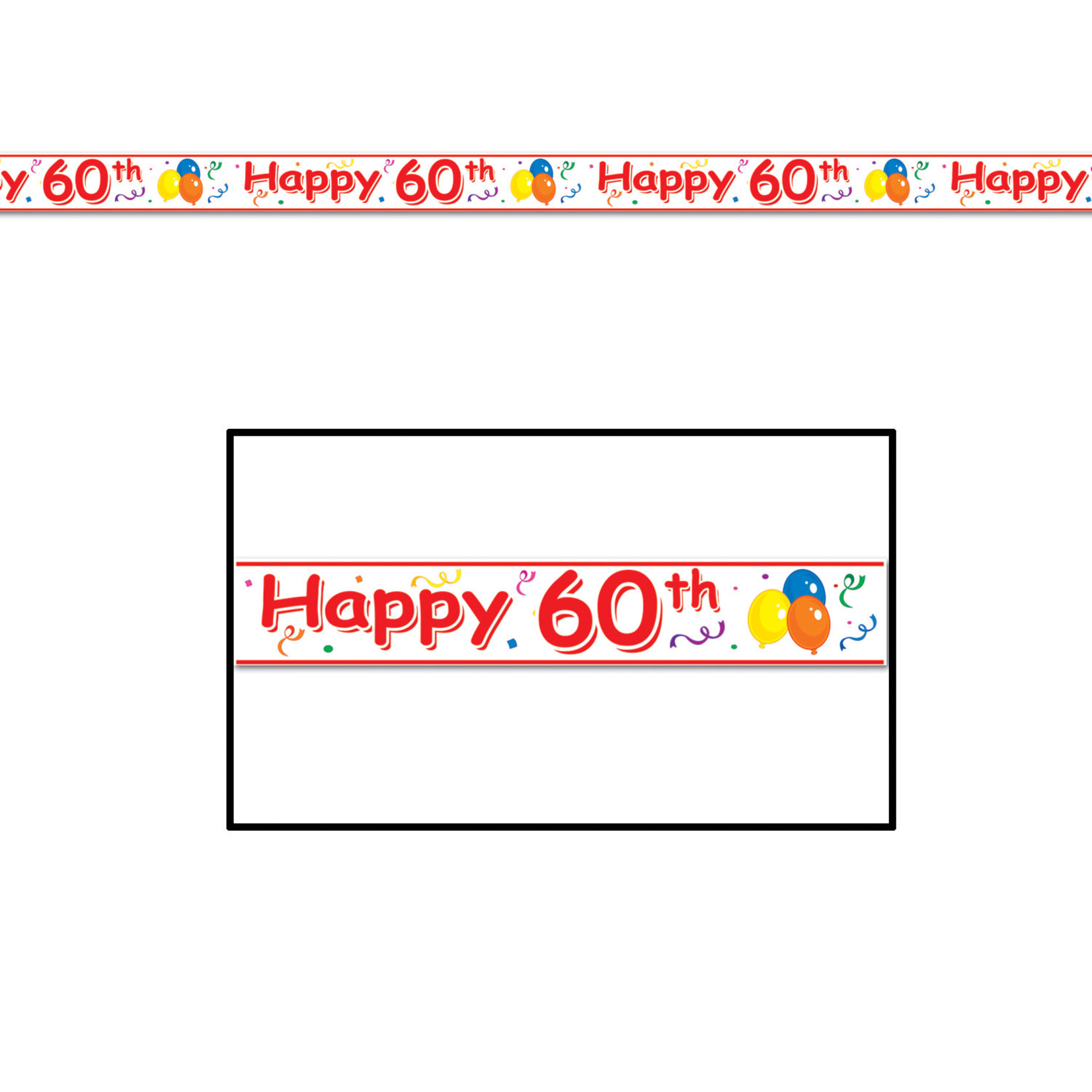 Beistle Happy 60th Birthday Party Tape - 20ft.