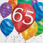 Party Creations Balloon Blast 65th Birthday Lunch Napkins - 16ct.