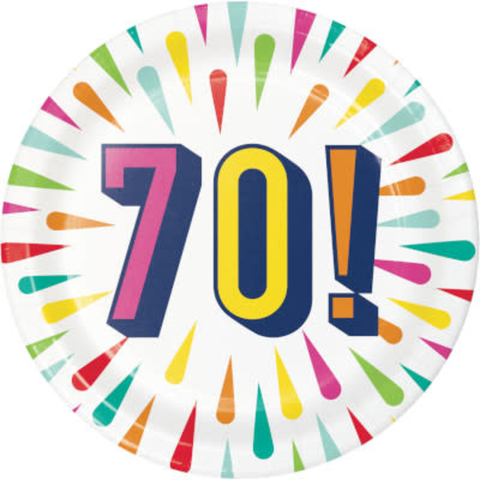 Creative Converting 7" 70th Birthday Burst Plates - 8ct.