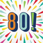 Creative Converting Birthday Burst 80th Lun. Napkins - 16ct.