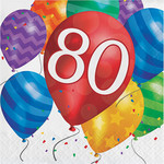 creative converting Balloon Blast 80th Birthday Lunch Napkins - 16ct.