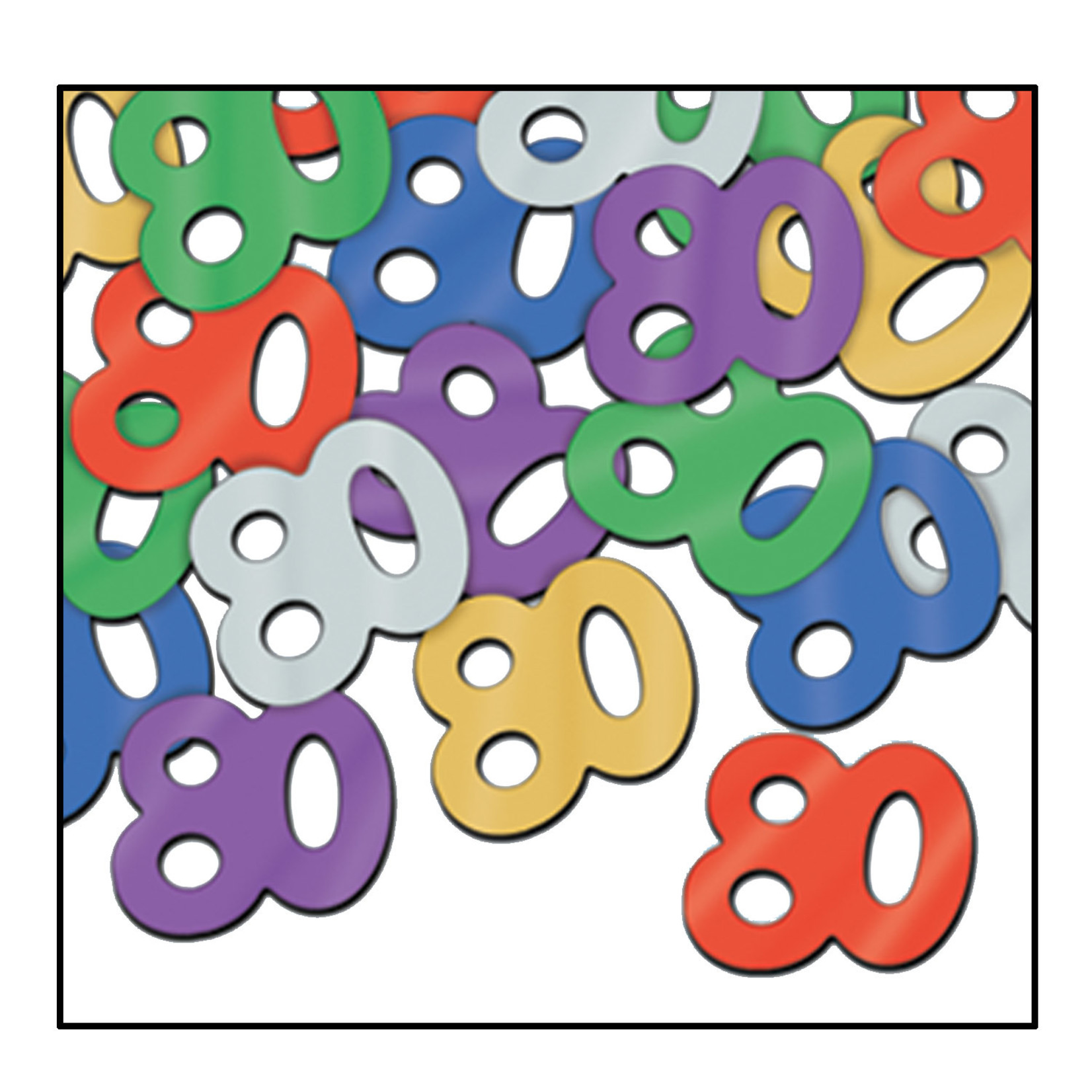 Beistle 80th Birthday Multi-Color Confetti - 0.5oz