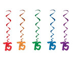 Beistle 75th Birthday Hanging Whirls - 5ct.