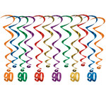 Beistle 90th Birthday Hanging Whirls - 12ct.