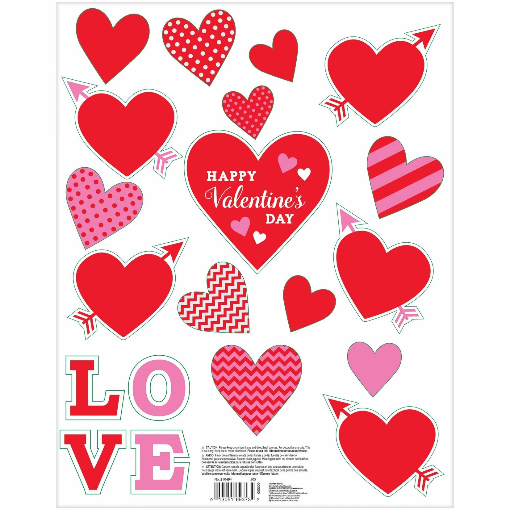 Amscan Valentine's Day Window Clings - 20ct.