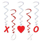 Beistle Valentines 'XOXO' Hanging Whirls - 5ct.