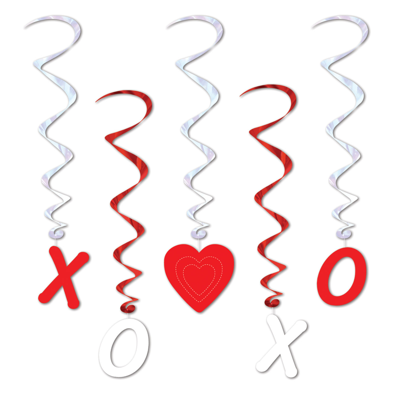 Beistle Valentines 'XOXO' Hanging Whirls - 5ct.