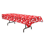 Beistle Red & White Hearts Tablecover - 54" x 108"
