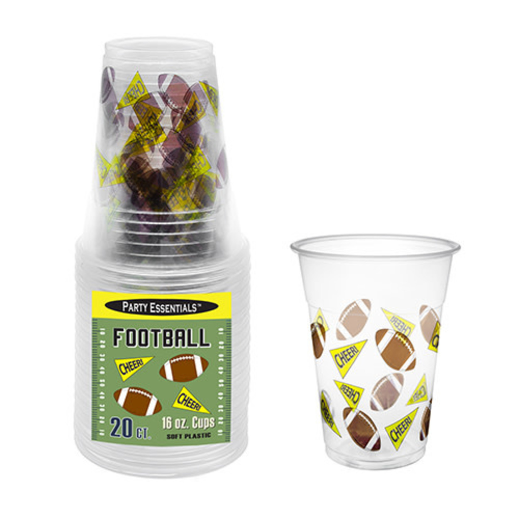 northwest 16oz Football Party Cups - 20ct