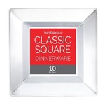 Party Essentials 8" Clear Premium Square Plates - 10ct