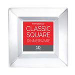 Party Essentials 6.5" Clear Premium Square Plastic Plates - 10ct.