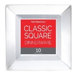 Party Essentials 10" Clear Premium Square Dinner Plates -10ct