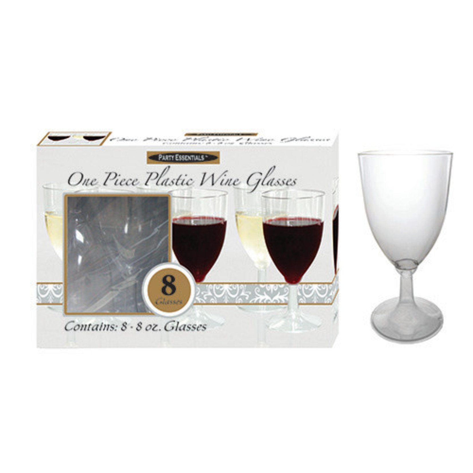 Party Essentials 8oz. Clear Wine Glass Box Set - 8ct.
