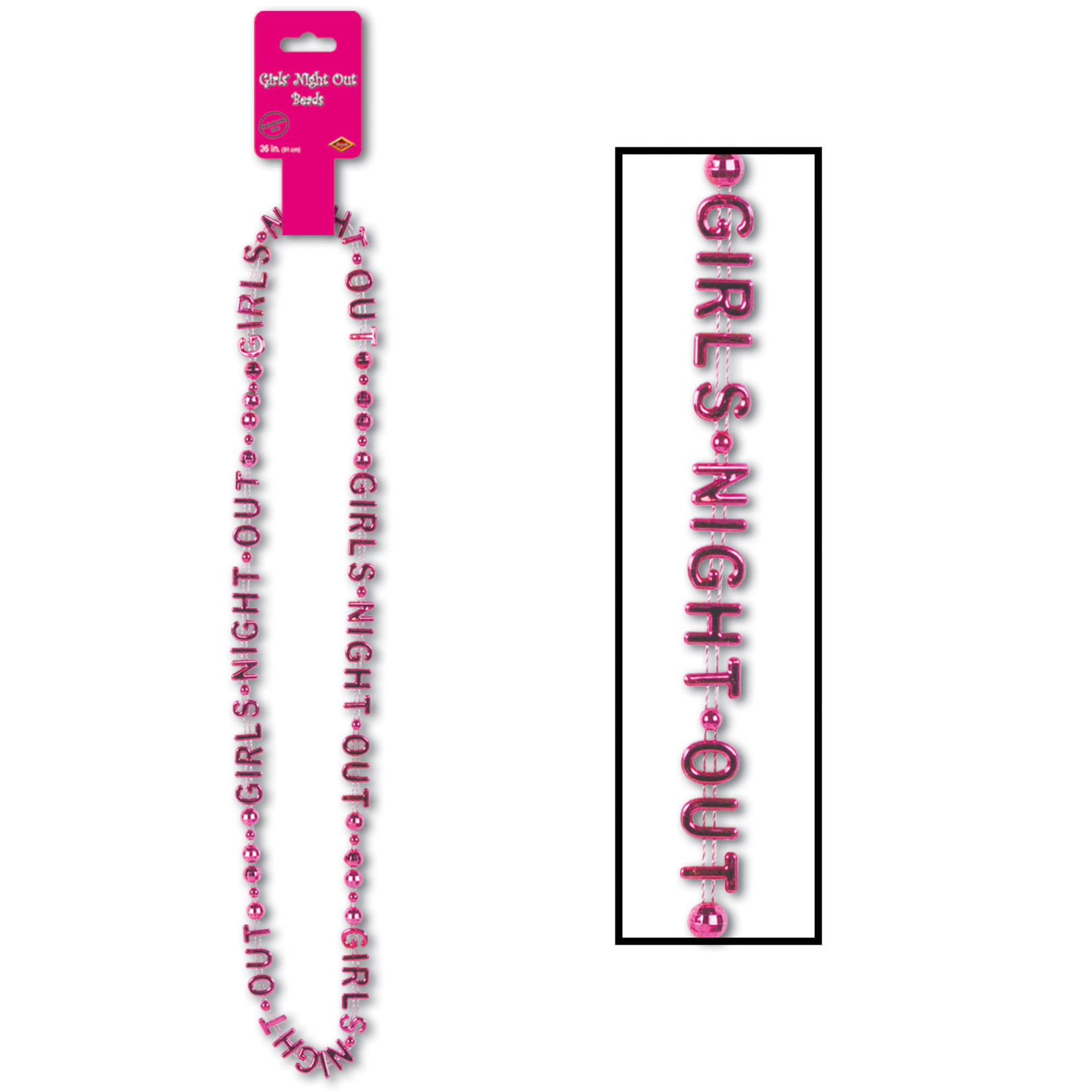 Beistle Bachelorette "Girls' Night Out" Hot Pink Beads - 1ct.