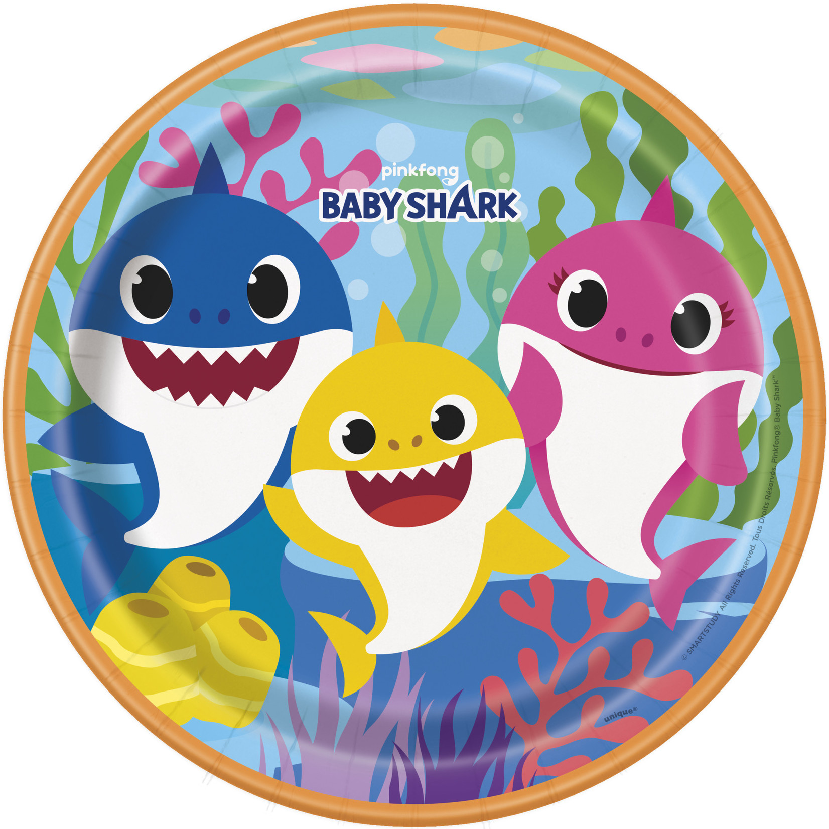 unique Baby Shark 9" Plate - 8ct.