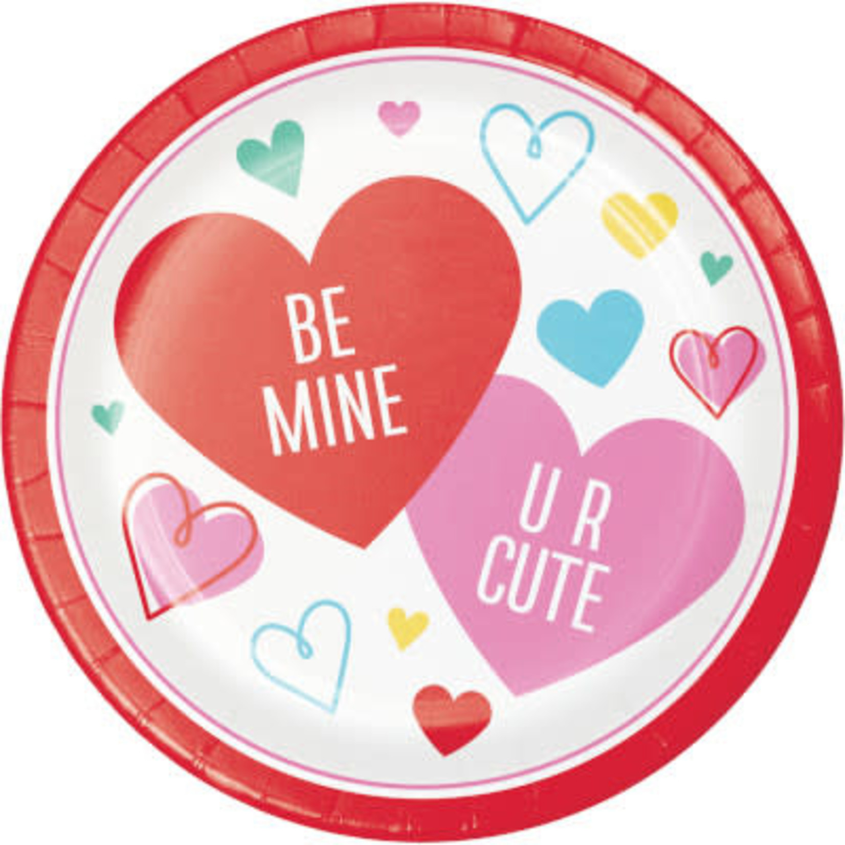 Creative Converting 9" Colorful Hearts Plates - 8ct.