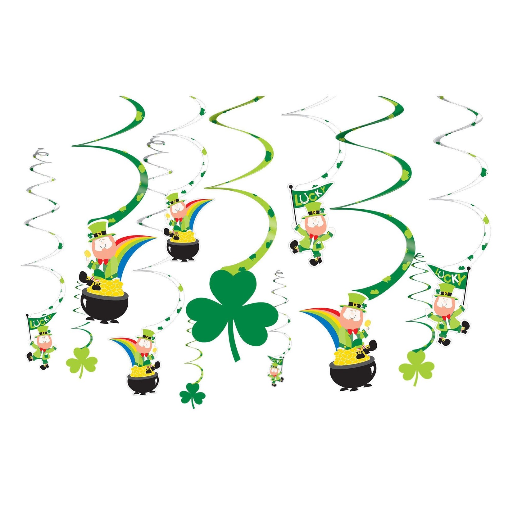 Amscan St. Patrick's Day Swirl Decorations - 12ct.