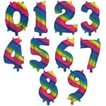 Paper  First Affiliates 40" Rainbow Number Balloons