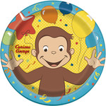 unique Curious George  9" plates - 8ct.