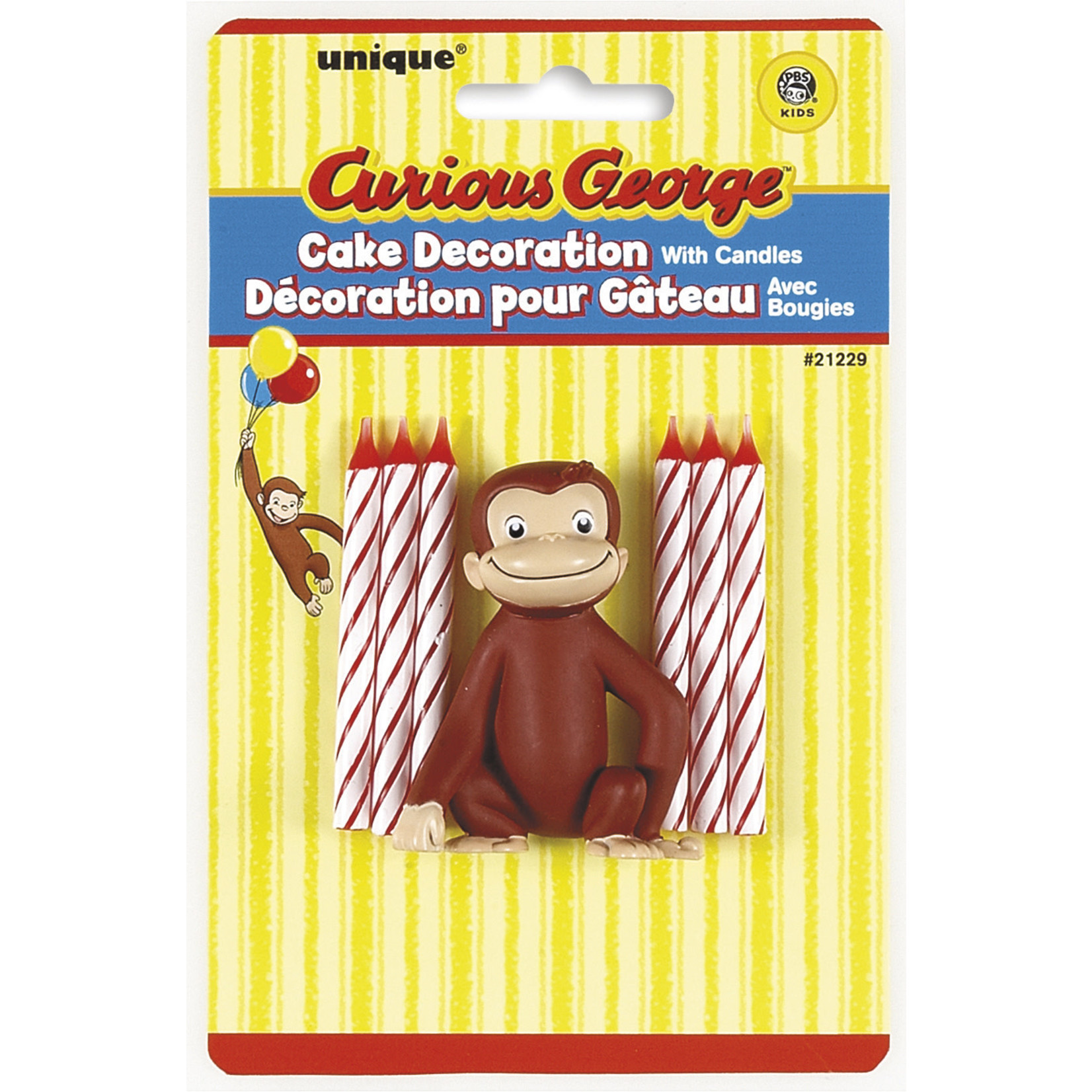 unique Curious George Cake Topper w/ Candles