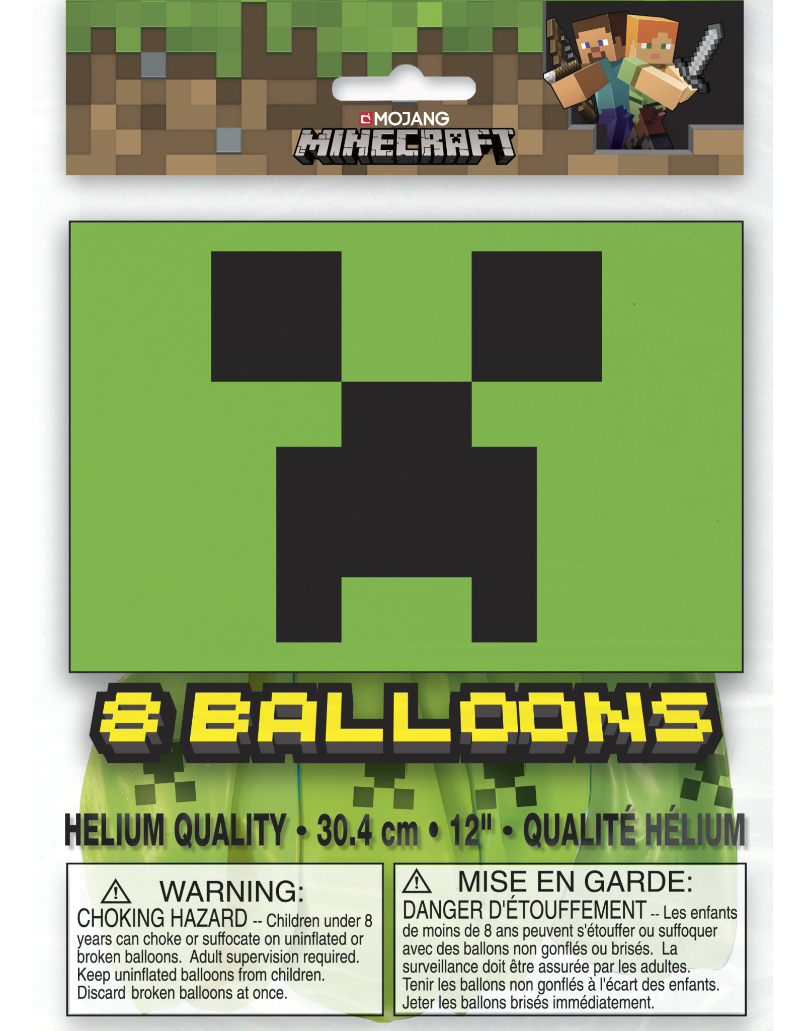 Unique Minecraft Latex Balloons 8ct Party Adventure
