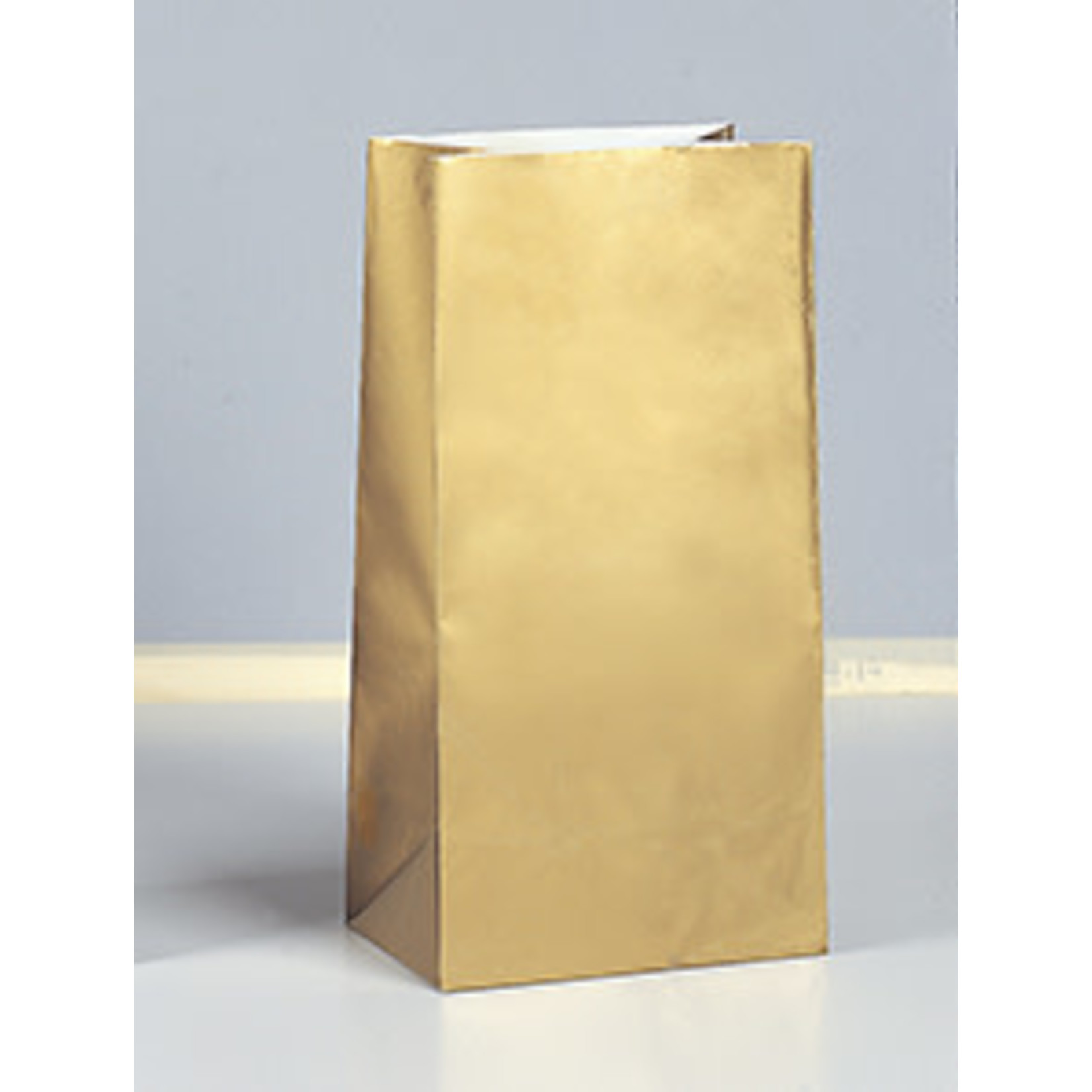 unique Gold Metallic Paper Party Bags - 10ct.