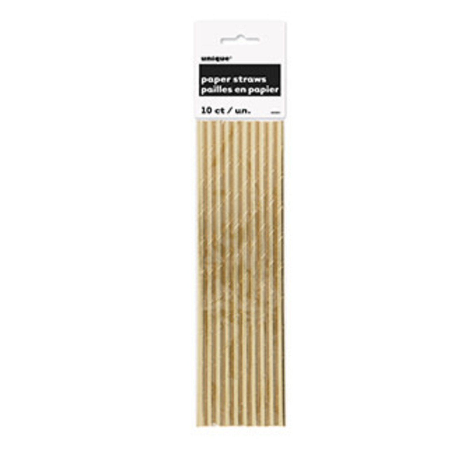 unique Gold Foil Paper Straws - 10ct.