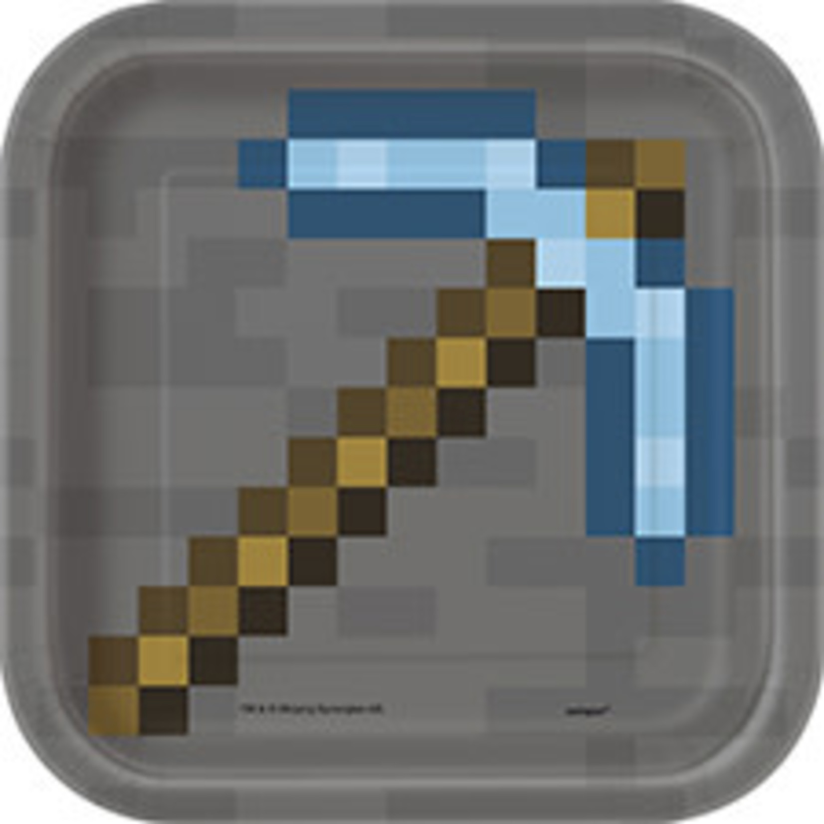 unique 7" Minecraft Diamond Pickaxe Plates - 8ct.