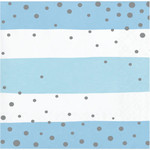 Creative Converting Blue & Silver Celebration Bev. Napkins - 16ct.