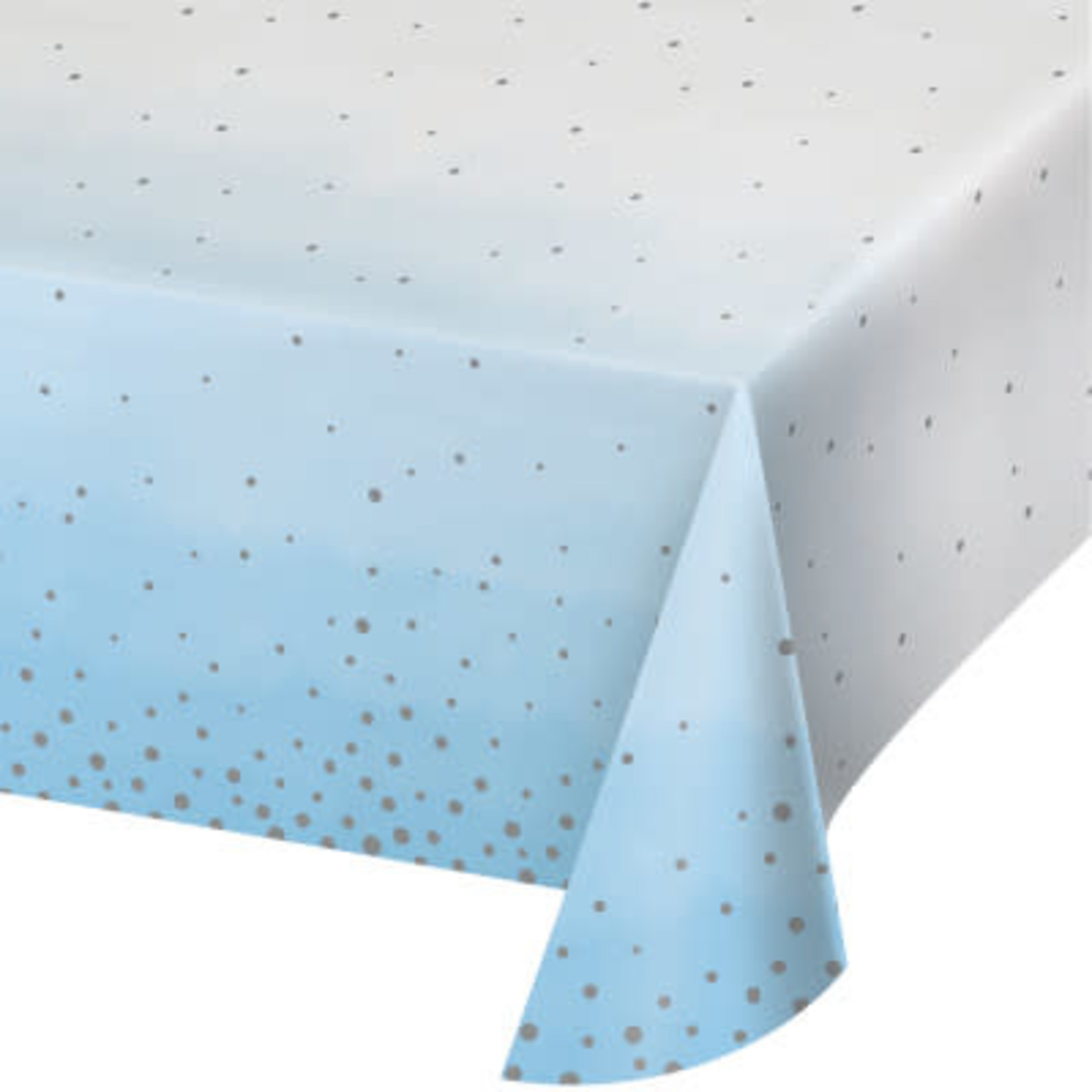 Creative Converting Blue & Silver Celebration Tablecover - 54" x 102"