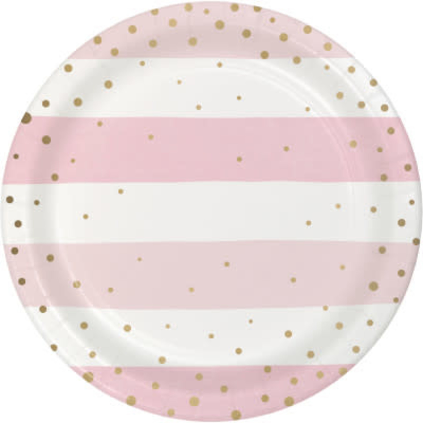 Creative Converting 7" Pink & Gold Celebration Plates - 8ct.