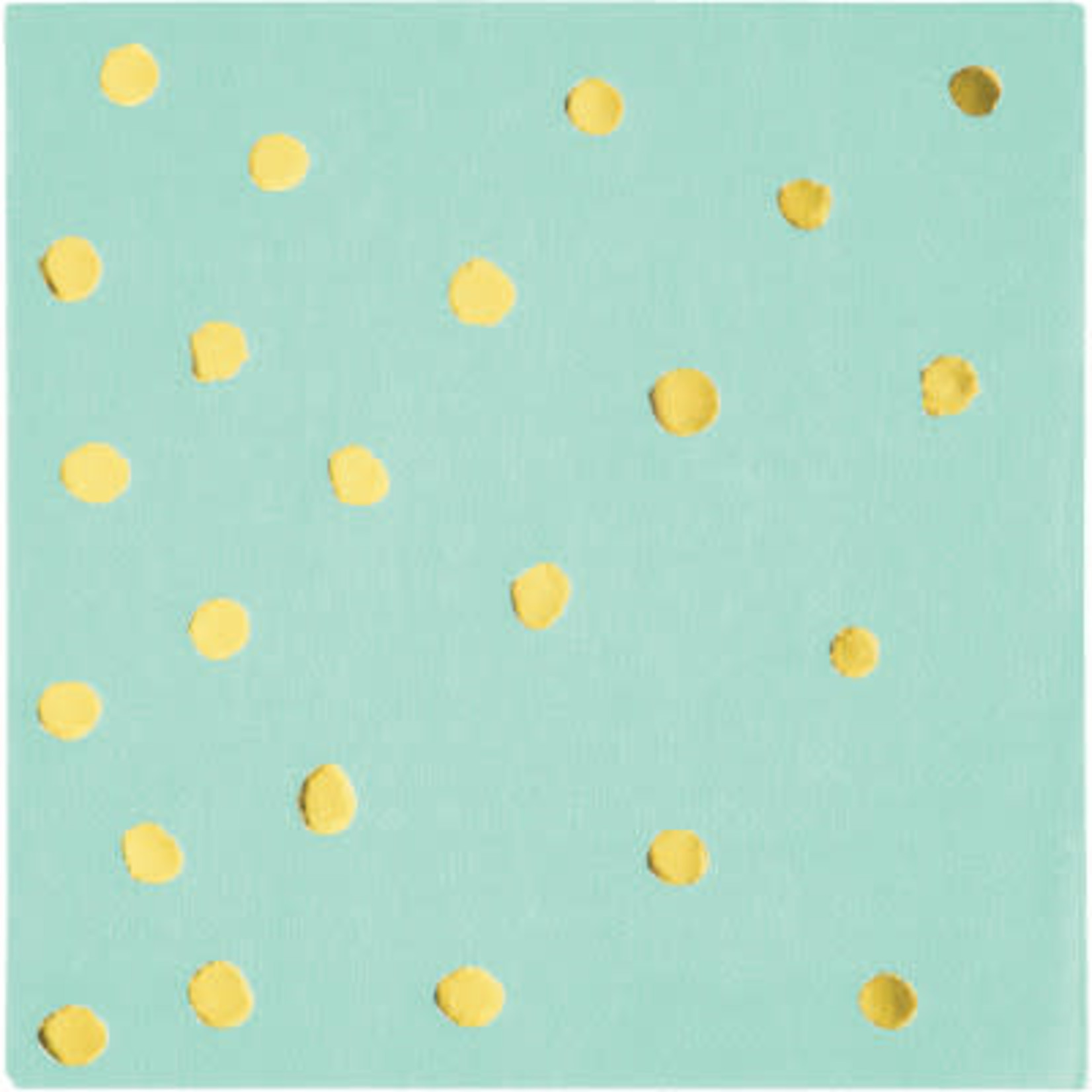 Creative Converting Fresh Mint w/ Gold Dots Bev. Napkins - 16ct.